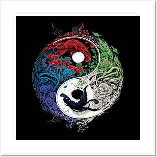 Yin Yang Floral Posters and Art